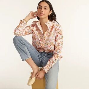 J.Crew Floral Ruffle Blouse